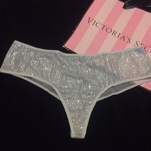 New Victoria’s Secret L, Gray crystals panty